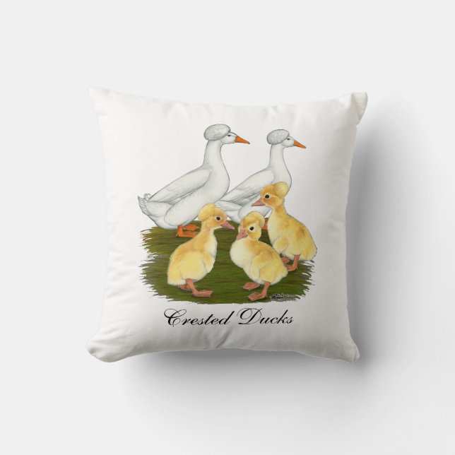 Kuif-eend Familie Kussen (Voorkant)