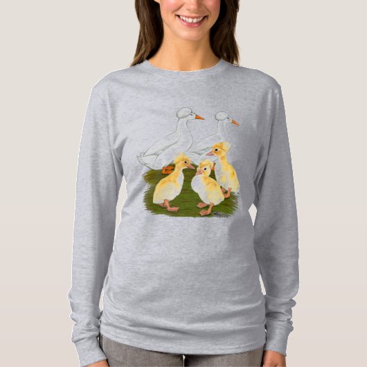 Kuif-eend Familie T-shirt (Voorkant)