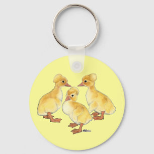 Kuif witte eendjes sleutelhanger
