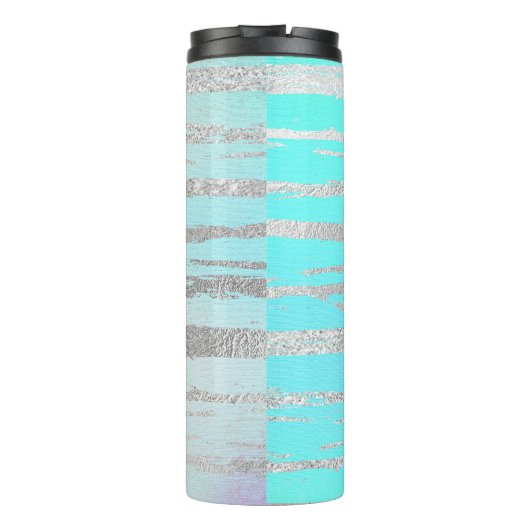 Kuifblauwe en zilvermonogram thermosbeker (Achterkant)