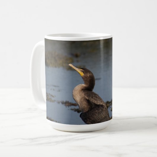 Kuifcormorant Koffiemok (Voorkant links)