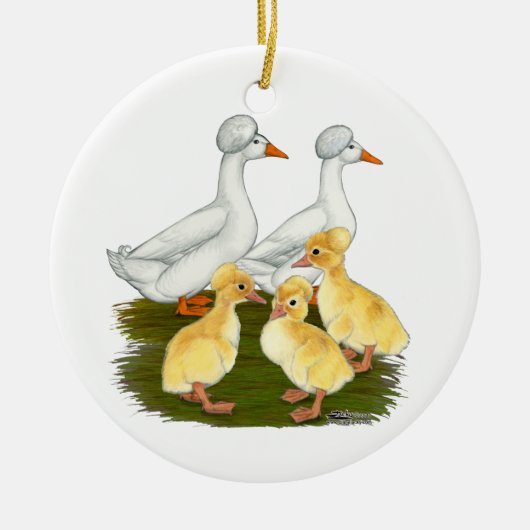 Kuifeendfamilie Keramisch Ornament (Voorkant)