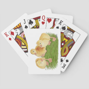 Kuifende Buff ganzenkuikens Pokerkaarten