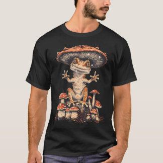 Kuifgekko Hagedis Cottagecore Esthetiek Paddenstoe T-shirt