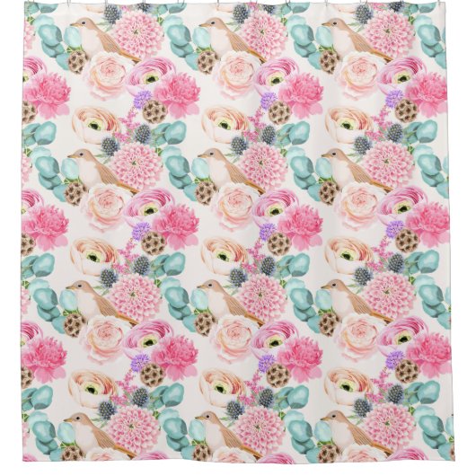 Kuifgordijn met flessenpatroon douchegordijn (Voorkant)