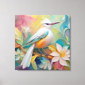 Kuifgouden Staart Fantasie Vogel Canvas Afdruk (Voorkant)