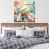 Kuifgouden Staart Fantasie Vogel Canvas Afdruk (Insitu (Slaapkamer))