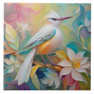 Kuifgouden Staart Fantasie Vogel Tegeltje