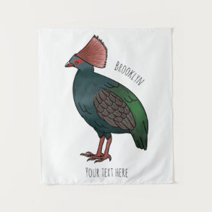 Kuifhoender vogel cartoon illustratie wandkleed