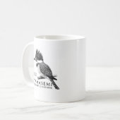 Kuifijsvogel Zwart & Wit Koffiemok (Voorkant links)