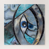 Kuifje Evil Eye Amulet Mineral Textures Collage Legpuzzel (Horizontaal)
