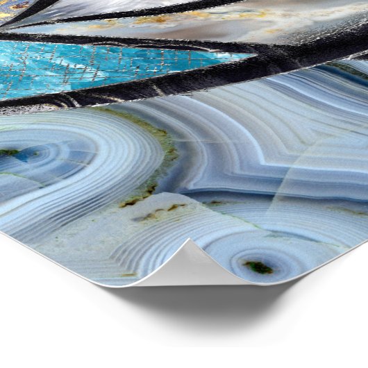 Kuifje Evil Eye Amulet Mineral Textures Collage Poster (Hoek)