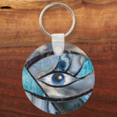 Kuifje Evil Eye Amulet Mineral Textures Collage Sleutelhanger (Voorkant)