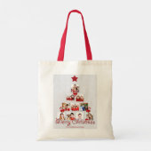 Kuifje kerstboom met snoepriet Foto collage Tote Bag (Achterkant)