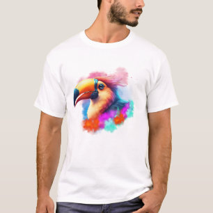Kuifje Toucan Vogel Kleurrijk Haar T-shirt