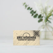 Kuifkarton en cirkelzagen visitekaartje (Staand voorkant)