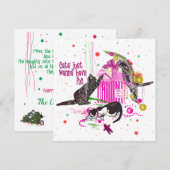 Kuifkatten die kerstdecoratie opzoeken feestdagenkaart (Voorkant / Achterkant)