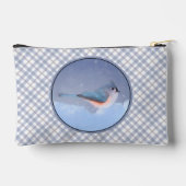 Kuifmees in Sneeuw Schilderij Originele Vogel Kuns Etui (Achterkant)