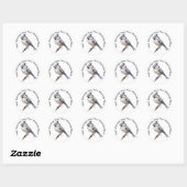 kuifmees ronde sticker (Vel)