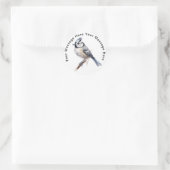 kuifmees ronde sticker (Tas)