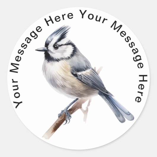 kuifmees ronde sticker (Voorkant)