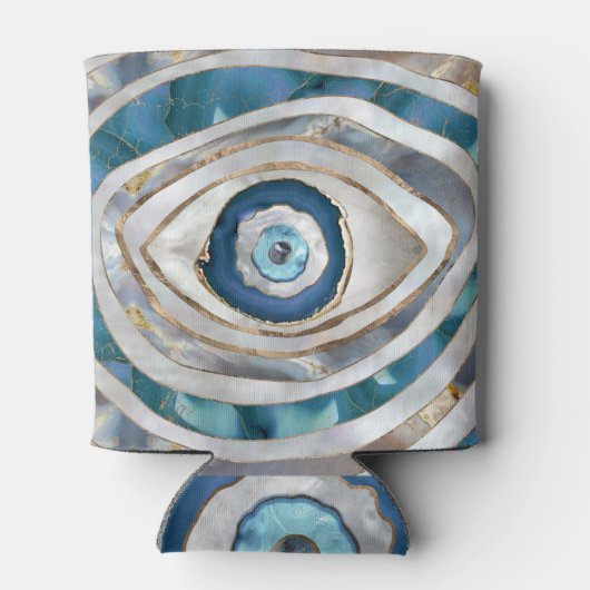 Kuifogen Minerale texturen en goud Blikjeskoeler (Achterkant)