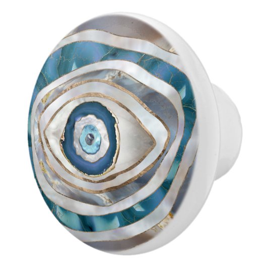 Kuifogen Minerale texturen en goud Keramische Knop (Rechts)