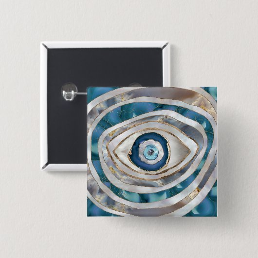 Kuifogen Minerale texturen en goud Vierkante Button 5,1 Cm (Voorkant /achterkant)