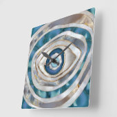 Kuifogen Minerale texturen en goud Vierkante Klok (Hoek)