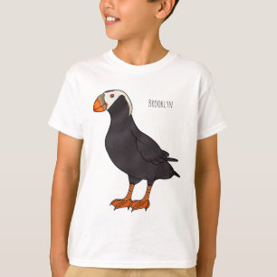 Kuifpapegaaiduikercartoonillustratie T-shirt
