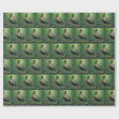 Kuifpatrijsvogel op een tak cadeaupapier (Vlak)