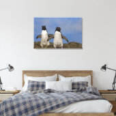 Kuifpinguïns Eudyptes chrysocome Canvas Afdruk (Insitu (Slaapkamer))