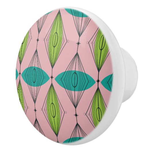 Kuifroze Ogee & Starbursts keramische knop (Rechts)