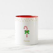 Kuifsnoer, gouden sterren en bewerkbare tekst tweekleurige koffiemok (Center)