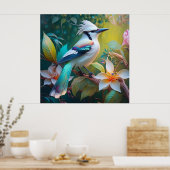Kuiftaling Vleugelige Gaai Poster (Keuken)