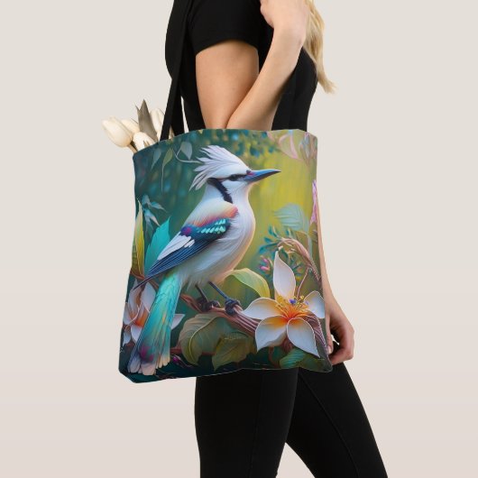 Kuiftaling Vleugelige Gaai Tote Bag (Dichtbij)