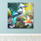 Kuifteal Vleugelgaai Canvas Afdruk (Insitu (Houten vloer))