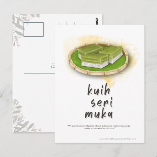 Kuih Seri Muka Maleisië Briefkaart (Voorkant / Achterkant)