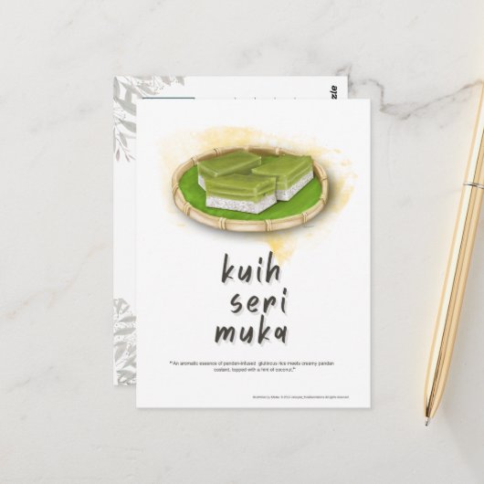 Kuih Seri Muka Maleisië Briefkaart (Voorkant / Achterkant in situ)