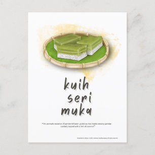 Kuih Seri Muka Maleisië Briefkaart