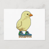 Kuiken als inlineskater met inline schaatsen briefkaart (Voorkant)