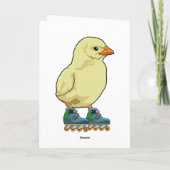 Kuiken als inlineskater met inline skates kaart (Achterkant)