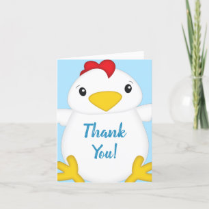 Kuiken Baby Shower Blauwe Jongen Bedankkaart