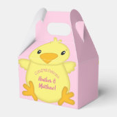 Kuiken Baby Shower Roze Bedankdoosjes (Achterkant)