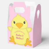 Kuiken Baby Shower Roze Bedankdoosjes (Geopend)