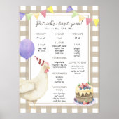 Kuiken eerste verjaardag mijlpaal verjaardag poster (Voorkant)