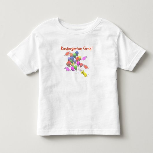 Kuiken en ballonnen kleuterschool afstuderen kinder shirts (Voorkant)