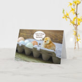 kuiken en eieren in karton voor mama's verjaardag kaart (Gele Bloem)