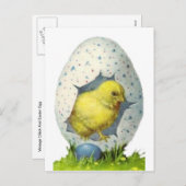  kuiken en paasei feestdagenkaart (Voorkant / Achterkant)