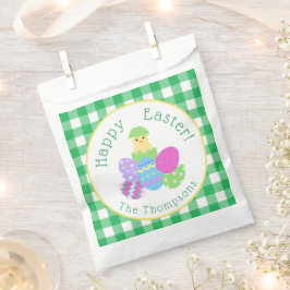 Kuiken gekleurde eieren groene ruit gelukkige Pase Bedankzakje
